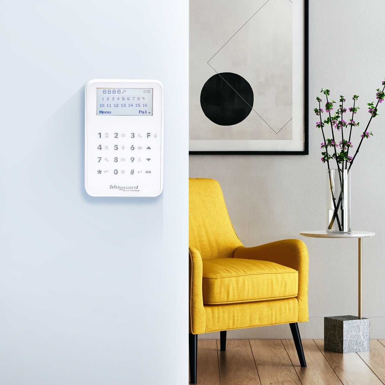 Blueguard alarm system in a modern home